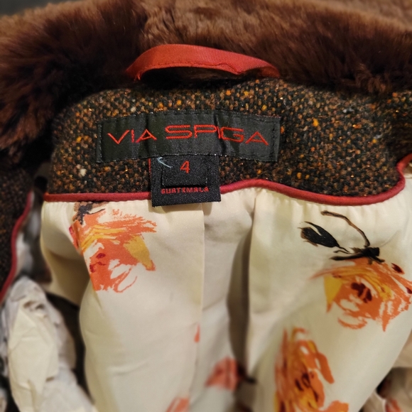 Via Spiga Wool 3/4 length coat in Brown, size 4 - Picture 4 of 5